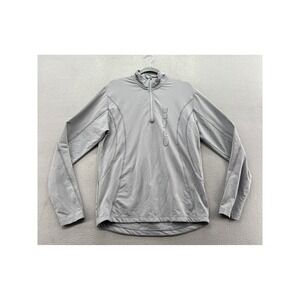 Elevate Sport Pullover Shirt Mens M Gray Oracle Logo Quarter Zip Long Sleeve